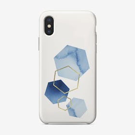 Blue Geometric iPhone Case