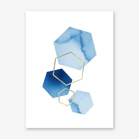 Blue Geometric Art Print