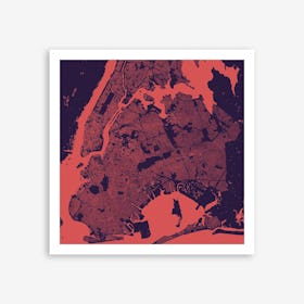 New York in Purple/Night Art Print