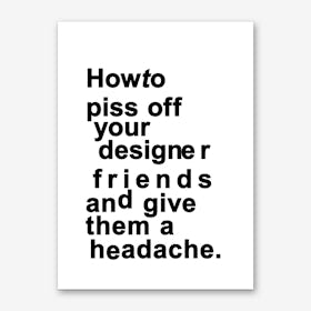 The Headache (white) Art Print