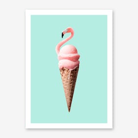 Flamingo Cone Art Print