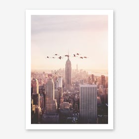 Flamingos in New York Art Print