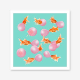 Bubblegum Goldfish Art Print