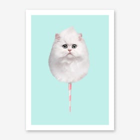 Cotton Candy Cat Art Print