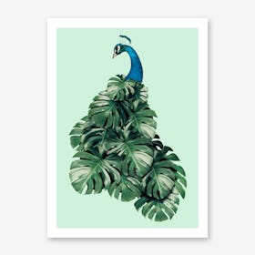 Monstera Bird Art Print