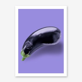 Eggplant Whale Art Print