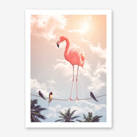 Flamingo & Friends Art Print