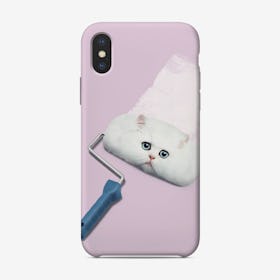 Paint Roller Cat iPhone Case