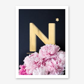 Flower Alphabet N Art Print