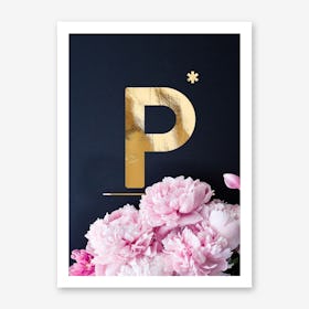 Flower Alphabet P Art Print