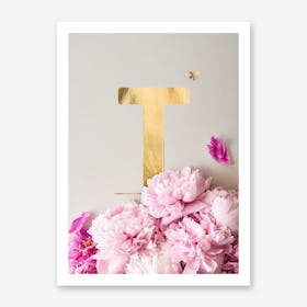 Flower Alphabet T Art Print