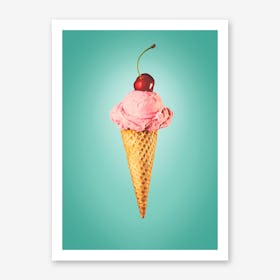 I Lov Cherry Icecream Art Print