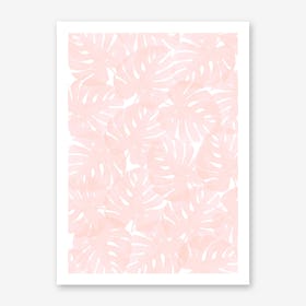 Monstera Peach Blossom Art Print