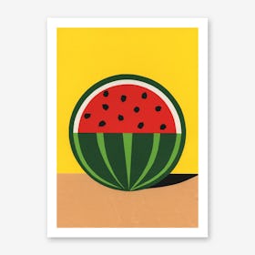 Three Quarter Watermelon Art Print