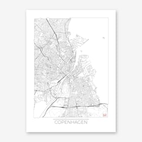 Copenhagen Map Minimal Line Art Print