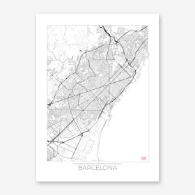 Barcelona Map Minimal Line Art Print