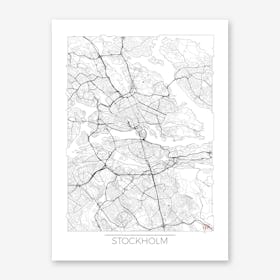 Stockholm Map Minimal Line Art Print