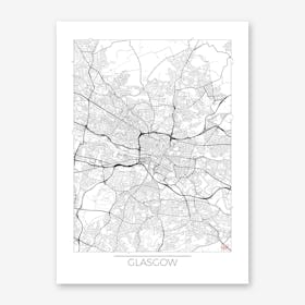 Glasgow Map Minimal Art Print