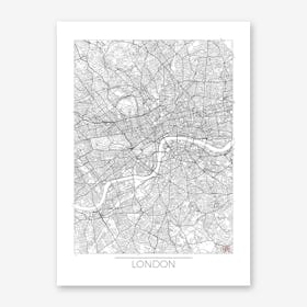 London Map Minimal Line Art Print