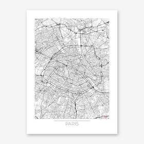 Paris Map Minimal Art Print