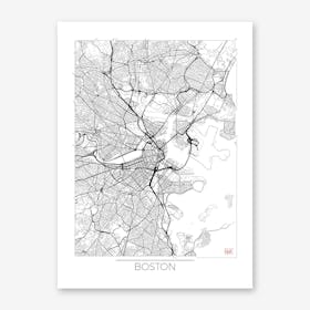 Boston Map Minimal Line Art Print