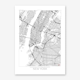 New York Map Minimal Art Print