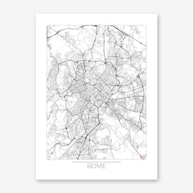 Rome Map Minimal Line Art Print