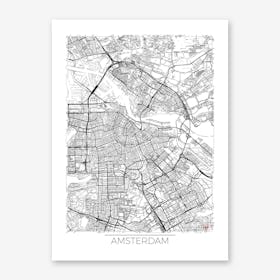 Amsterdam Map Minimal Art Print