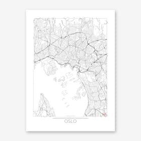 Oslo Map Minimal Art Print