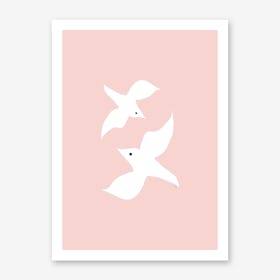 Love Birds In Pink Art Print