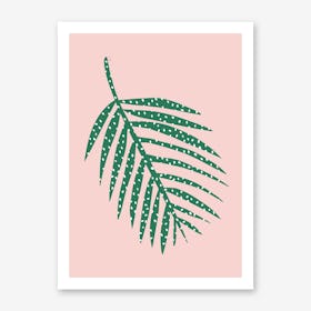 Polka Dot Leaf in Pink Art Print