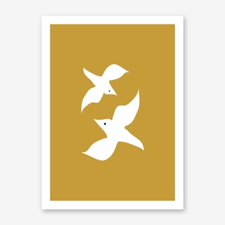 Love Birds in Mustard Art Print