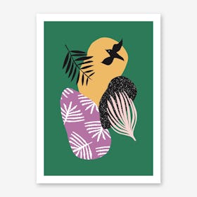 Tropical Bird in Green Art Print