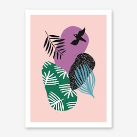 Tropical Bird in Pink Art Print