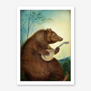 Mandolin Bear Art Print