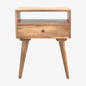 Modern Solid Wood Bedside Table with Open Slot