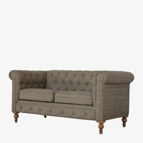 Multi Tweed 2-Seater Chesterfield Sofa