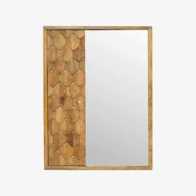 Pineapple Carved Sliding Wall Mirror Cabinet