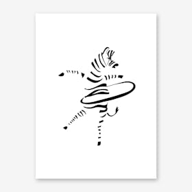 Hula-Hoop Zebra Art Print