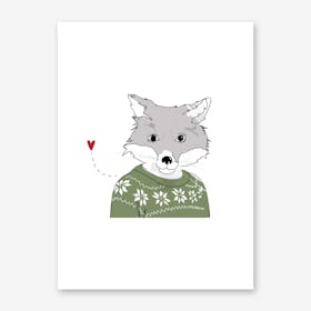 Furry Fox Art Print