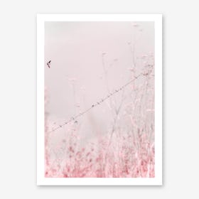 Birds on a Wire - Pink Art Print