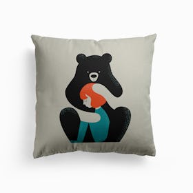 Bear Hug Canvas Cushion