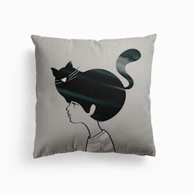 Cat Head Canvas Cushion