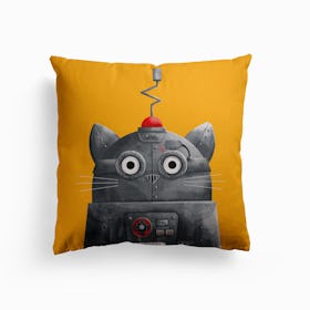 Cat Robot Canvas Cushion