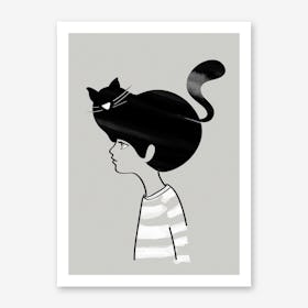 Cat Head Art Print