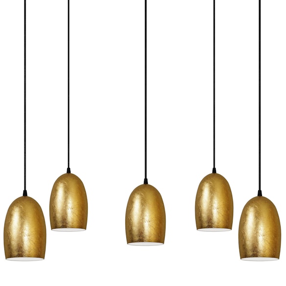 Gold Leaf Pendant Light ume 5 light pendant light in gold leaf by sotto luce