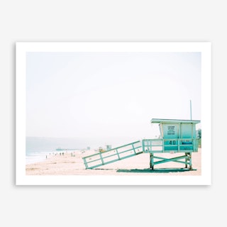 Beach Hut Landscape Art Print