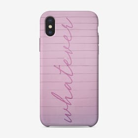 Whatever on Pink Wood iPhone Case