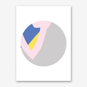 Abstract Grey Circle with Pink Art Print