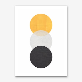 Abstract Yellow Grey and Black Art Print